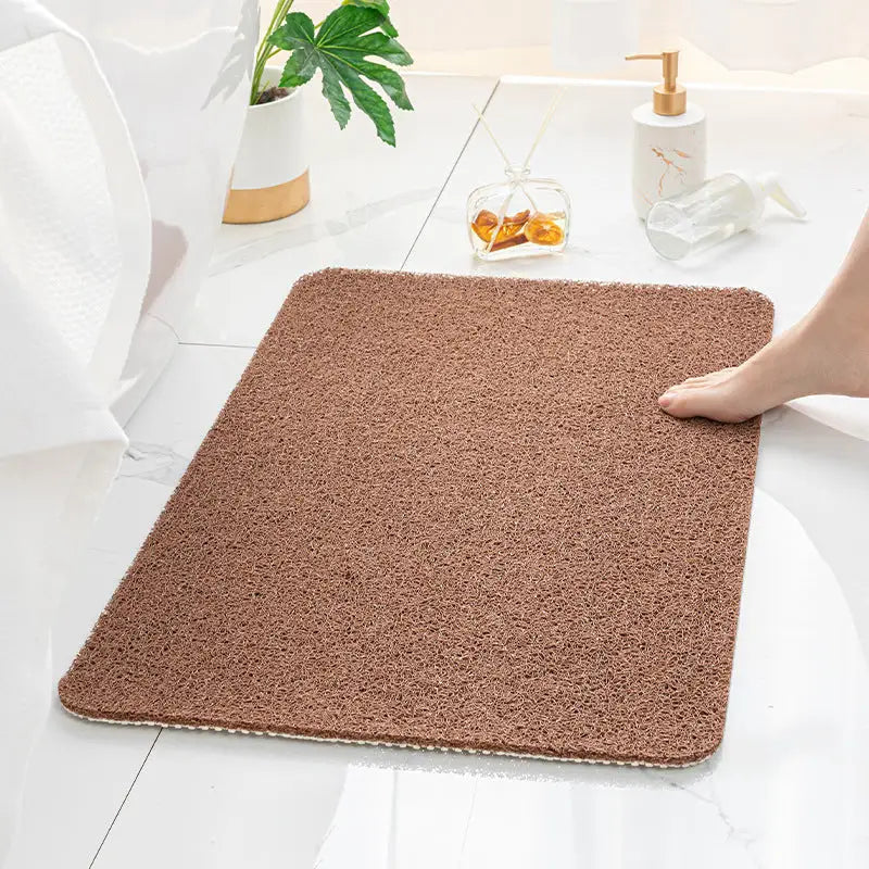 Brown Non-Slip Loofah-Style Bathroom Mat - Quick-Dry and Soft 40*80cm - Home & Garden > Bathroom Accessories > Bath
