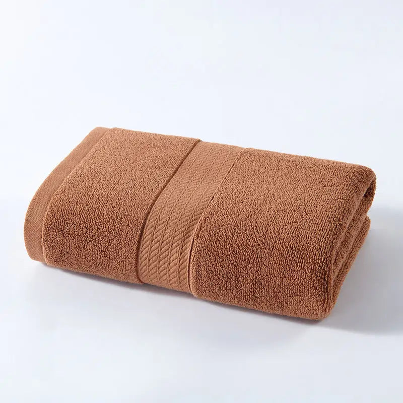 Brown Premium Thick Cotton Bath Towel for Adults - Soft and Absorbent Bathroom Towel - Home & Garden > Bathroom