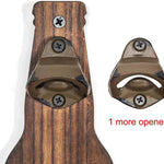 Brown Rustic Wooden Wall-Mounted Bottle Opener with Cap Catcher - Vintage Beer Opener for Bar & Kitchen - Home & Garden