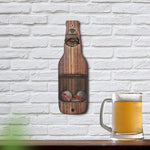 Brown Rustic Wooden Wall-Mounted Bottle Opener with Cap Catcher - Vintage Beer Opener for Bar & Kitchen - Home & Garden