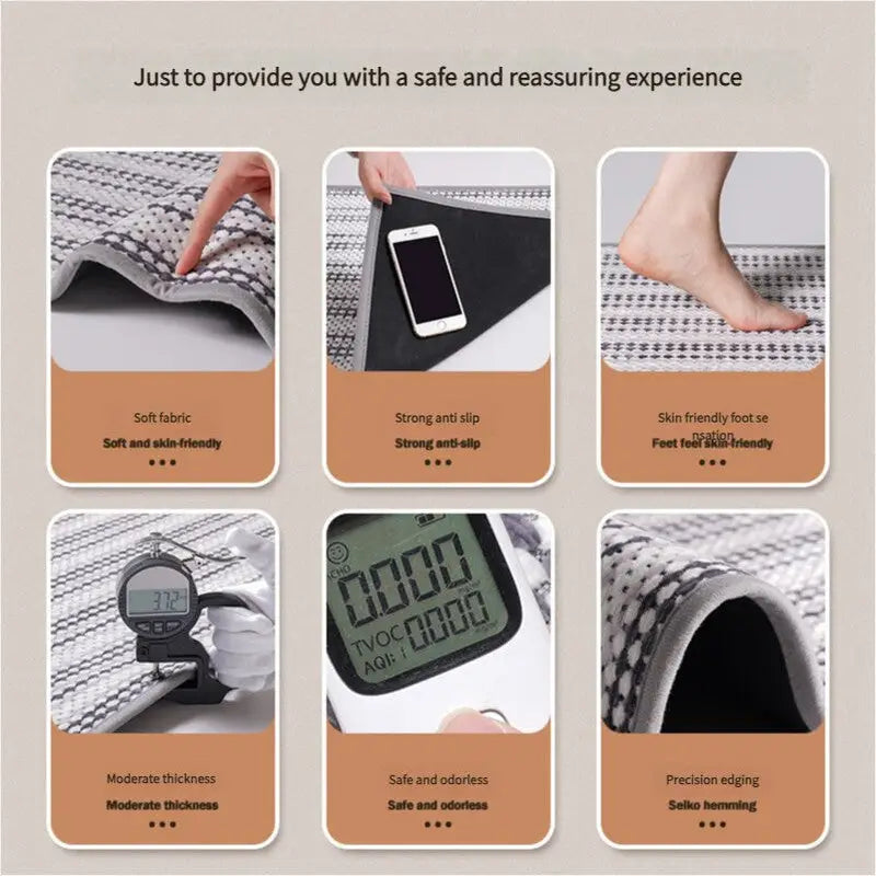 Brown Safe & Dry Bathroom Mat - Non-Slip Absorbent Bath Rug 40x60cm - Home & Garden > Bathroom Accessories > Bath Mats