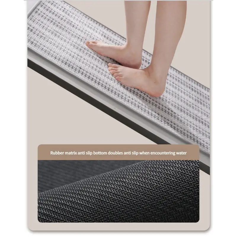 Brown Safe & Dry Bathroom Mat - Non-Slip Absorbent Bath Rug 40x60cm - Home & Garden > Bathroom Accessories > Bath Mats