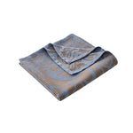 Brown,Taupe and Blue Elegant Patterned Throw Blanket - Soft Polyester Nap & Sofa Cover 185x135cm Lightweight AC Blanket