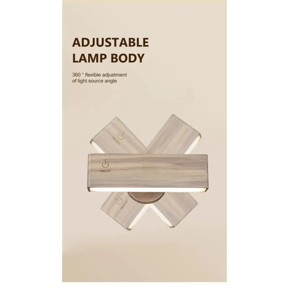 Brown Touch-Control Dimmable Wooden LED Wall Light - Minimalist Design - Home & Garden > Lighting > Wall Lights