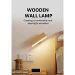Brown Touch-Control Dimmable Wooden LED Wall Light - Minimalist Design - Home & Garden > Lighting > Wall Lights