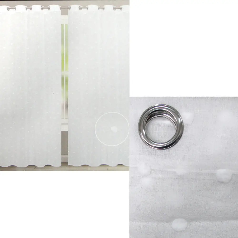 Bubble White Pair of Sheer Eyelet Curtains 140 x 223cm - Home & Garden > Curtains > Curtains & Drapes