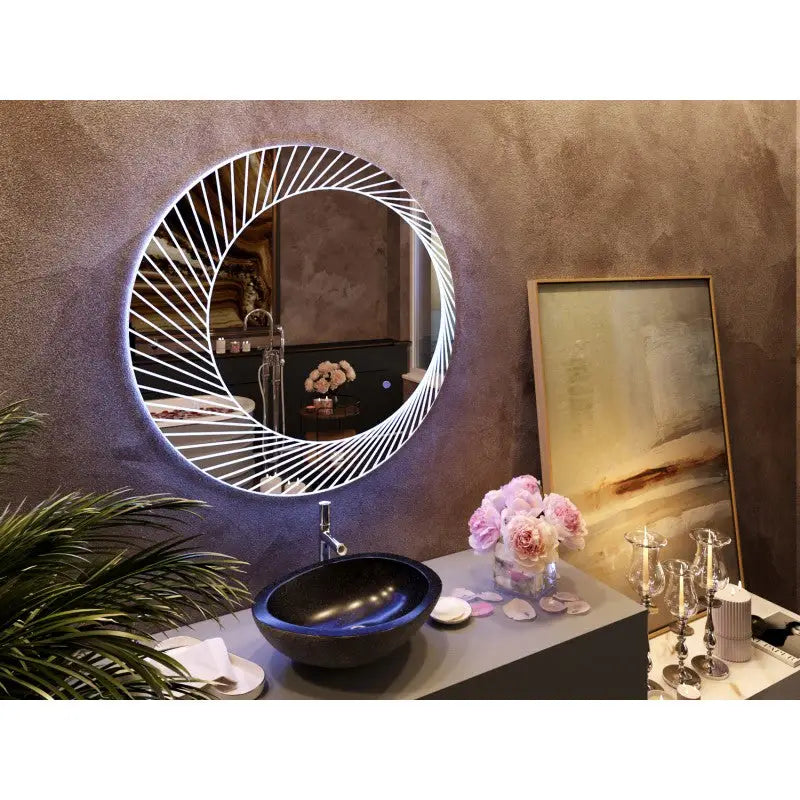 Bucciano Round LED Bathroom Wall Mirror - Furniture > Bathroom