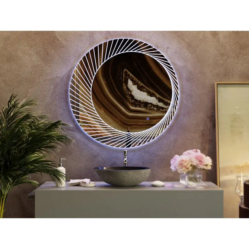 Bucciano Round LED Bathroom Wall Mirror - Furniture > Bathroom