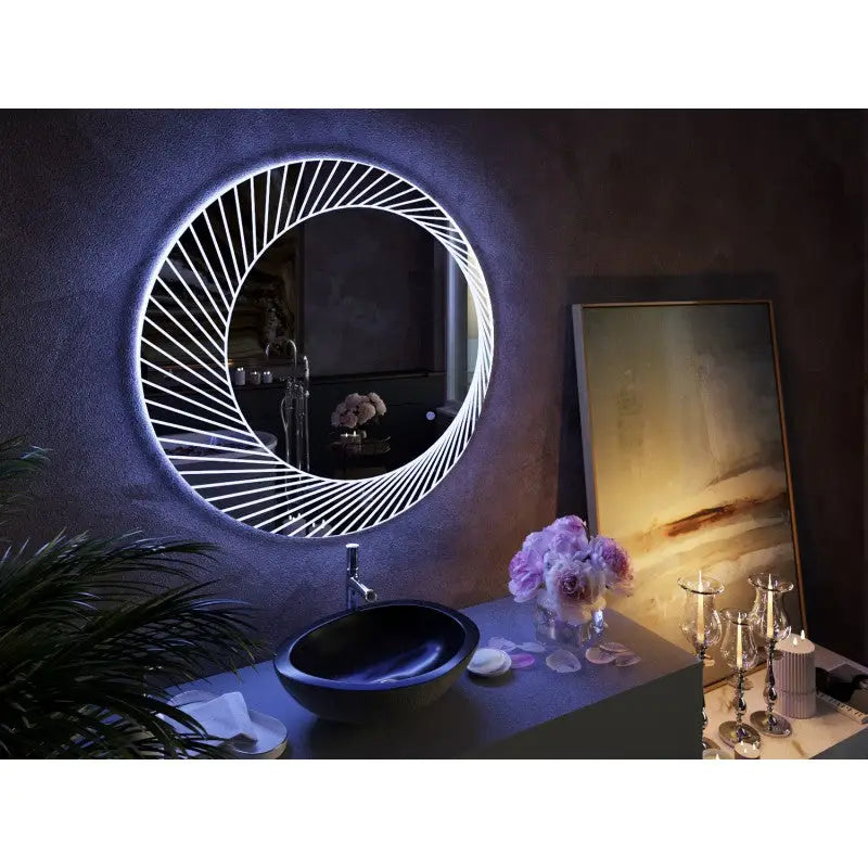 Bucciano Round LED Bathroom Wall Mirror - Furniture > Bathroom