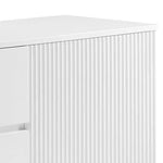 Buffet Ceramic Table Top MDF Cabinet Storage Stainless Steel In White - Furniture > Dining > Buffets & Sideboards