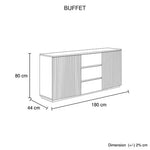 Buffet Ceramic Table Top MDF Cabinet Storage Stainless Steel In White - Furniture > Dining > Buffets & Sideboards