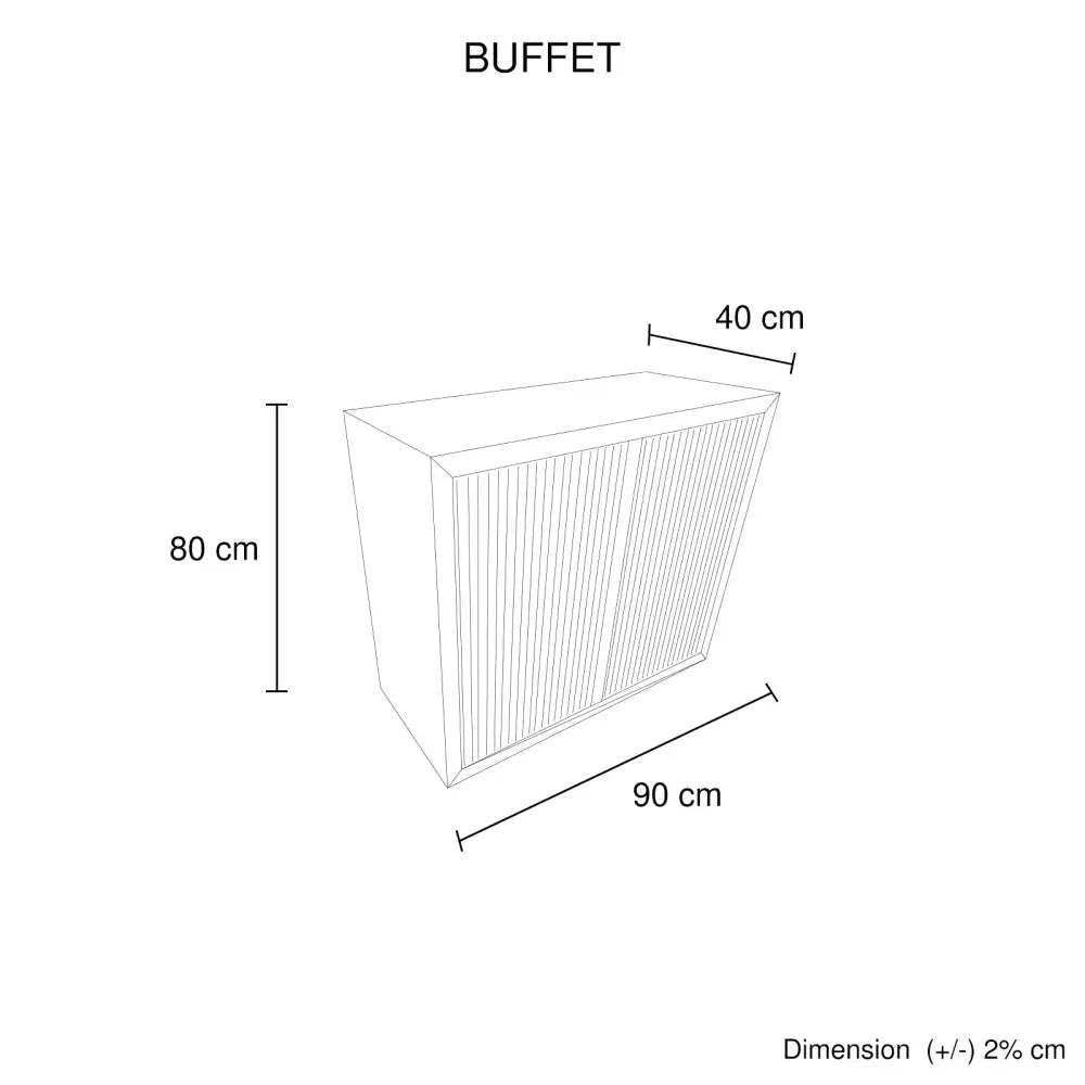 Buffet MDF Brown Colour Two Doors Sideboard Storage Cabinet - Furniture > Dining > Buffets & Sideboards