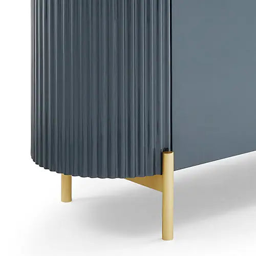 Buffet MDF Glossy Surface Ceramic Top Dark Blue Storage Cabinet - Furniture > Dining > Buffets & Sideboards