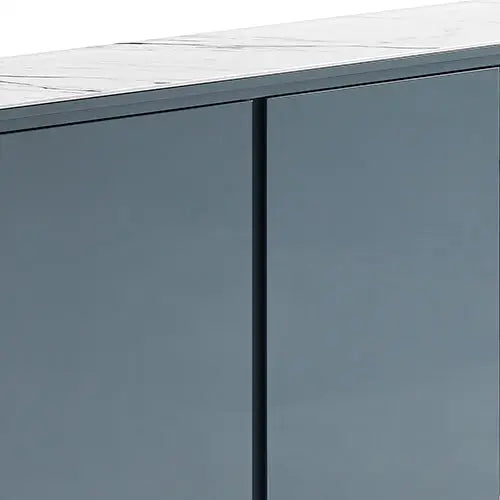 Buffet MDF Glossy Surface Ceramic Top Dark Blue Storage Cabinet - Furniture > Dining > Buffets & Sideboards