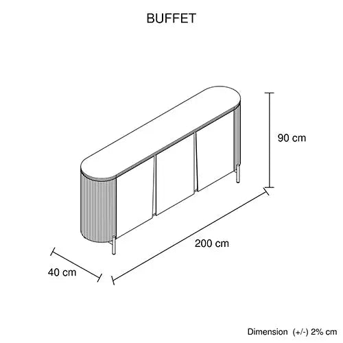 Buffet MDF Glossy Surface Ceramic Top Dark Blue Storage Cabinet - Furniture > Dining > Buffets & Sideboards