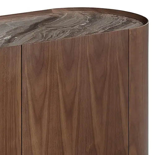 Buffet MDF Melamine Interior Storage In Dark Walnut colour - Furniture > Dining > Buffets & Sideboards