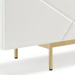 Buffet Sideboard Colour Ceramic Top MDF in Glossy White Gold Colour - Furniture > Dining > Buffets & Sideboards