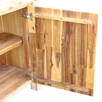 Buffet Sideboard in Oak Colour Constructed with Solid Acacia Wooden Frame Storage with Drawers - Furniture > Dining