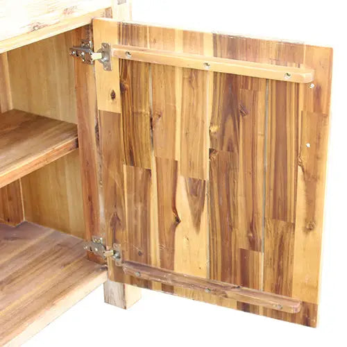 Buffet Sideboard in Oak Colour Constructed with Solid Acacia Wooden Frame Storage with Drawers - Furniture > Dining