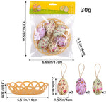 Butterfly Five Sets Of Six Each Easter Egg Hanging Ornament Set with Creative Woven Basket - Festive Decor for Home