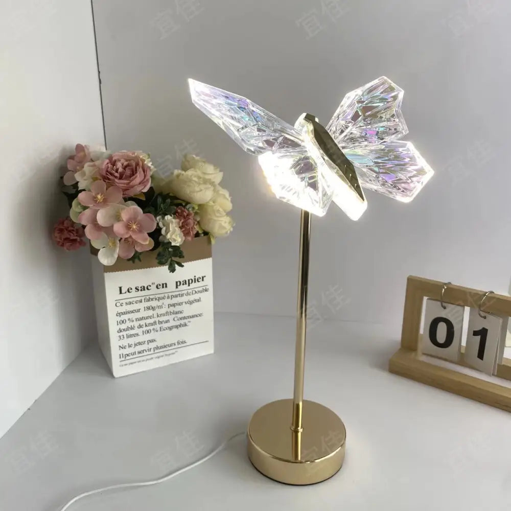 Butterfly LED Night Light - Creative Crystal Design for Ambient Lighting - Home & Garden > Lighting > Table Lamps