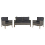 Byron 3pc Rattan Outdoor Sofa Set 2 Seater Wicker Lounge 2 Arm Chair - Furniture > Outdoor