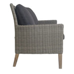 Byron 4pc Rattan Outdoor Sofa Set 2 Seater Wicker Lounge Grey Coffee Table - Furniture > Outdoor