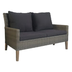 Byron 4pc Rattan Outdoor Sofa Set 2 Seater Wicker Lounge Grey Coffee Table - Furniture > Outdoor
