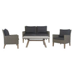 Byron 4pc Rattan Outdoor Sofa Set 2 Seater Wicker Lounge White Coffee Table - Furniture > Outdoor