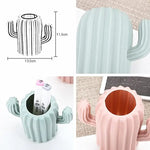 Cactus-shaped Vase Creative Desktop Pen Holder for Home Decor - Pink - Home & Garden > Decor > Vases & Table Decor
