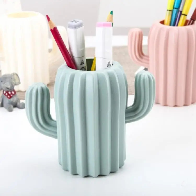 Cactus-shaped Vase Creative Desktop Pen Holder for Home Decor - Pink - Home & Garden > Decor > Vases & Table Decor