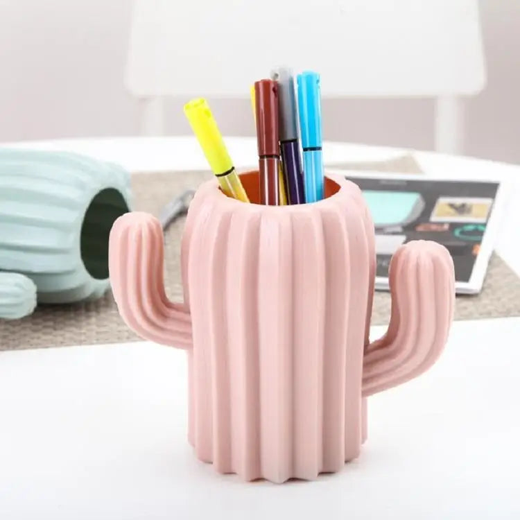 Cactus-shaped Vase Creative Desktop Pen Holder for Home Decor - Pink - Home & Garden > Decor > Vases & Table Decor
