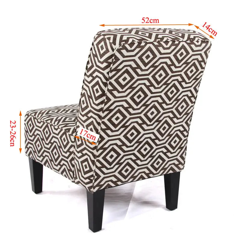 Cafe Lounge Couch Ramie Cotton Fabric Accent Dining Relax Chair Pub Seating Brown New - Furniture > Dining > Kitchen &