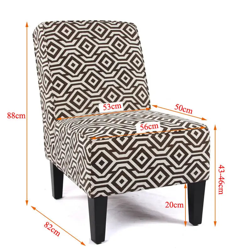 Cafe Lounge Couch Ramie Cotton Fabric Accent Dining Relax Chair Pub Seating Brown New - Furniture > Dining > Kitchen &