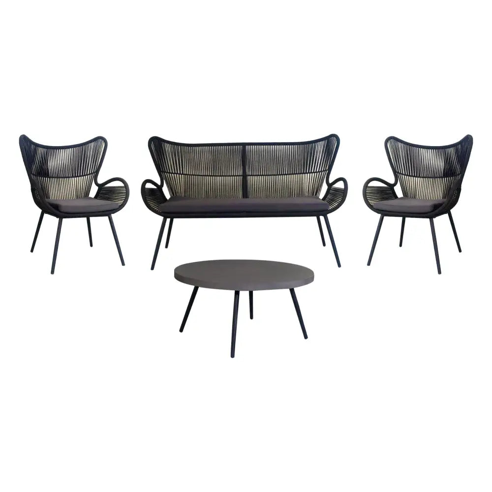 Cairns 4pc Outdoor Sofa Set with Cement Top Coffee Table - Furniture > Outdoor