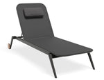 Calista sun lounge in Charcoal with magnetic headrest