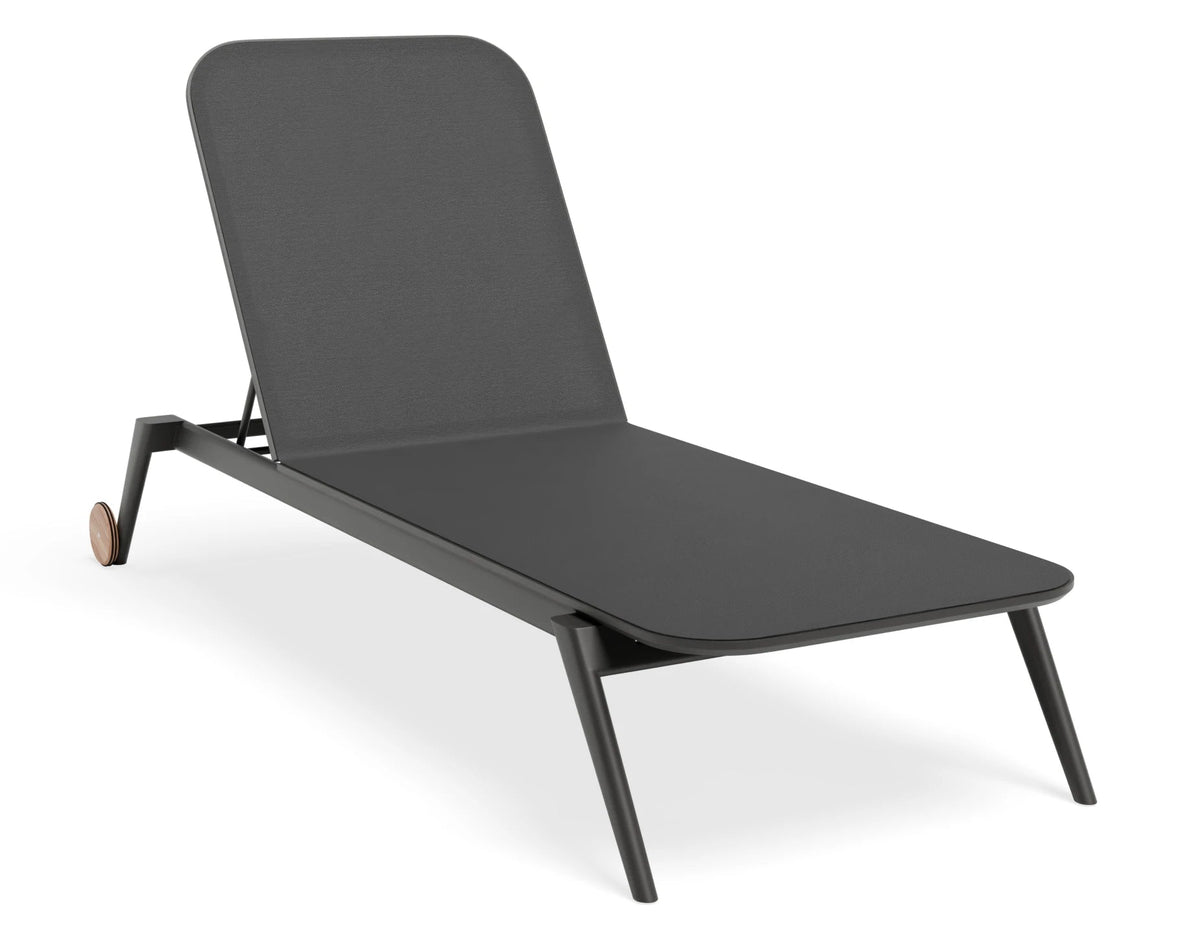 Calista sun lounge in Charcoal with no headrest