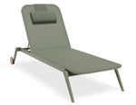 Calista sun lounge in Eucalyptus Green with strap headrest