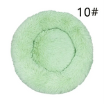 Calming Donut Pet Bed -Soft Faux Fur Anti-Anxiety Fluffy Round Bed for Cats and Small Dogs (Green)50cm - Pet Care > Dog