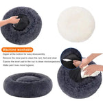 Calming Donut Pet Bed -Soft Faux Fur Anti-Anxiety Fluffy Round Bed for Cats and Small Dogs (golden yellow)40cm - Pet