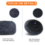 Calming Donut Pet Bed -Soft Faux Fur Anti-Anxiety Fluffy Round Bed for Cats and Small Dogs (golden yellow)40cm - Pet