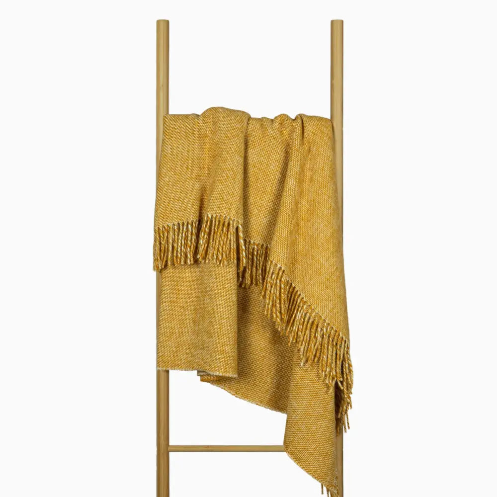 Cambridge Throw - 100% NZ Wool - Mustard - Home & Garden > Decor