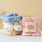 Camel Solid Color Diagonal Stripe Towel Set- Luxurious Bath and Hand Towels for Home Use Bath towel 140*70cm face towel