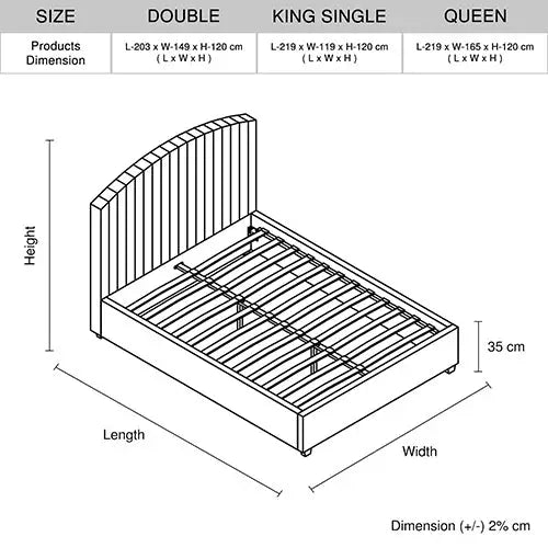 Camelia Queen Size Bed Frame Pink Velvet Upholstery High Headboard Quality Slats Metal Structure - Furniture > Bedroom