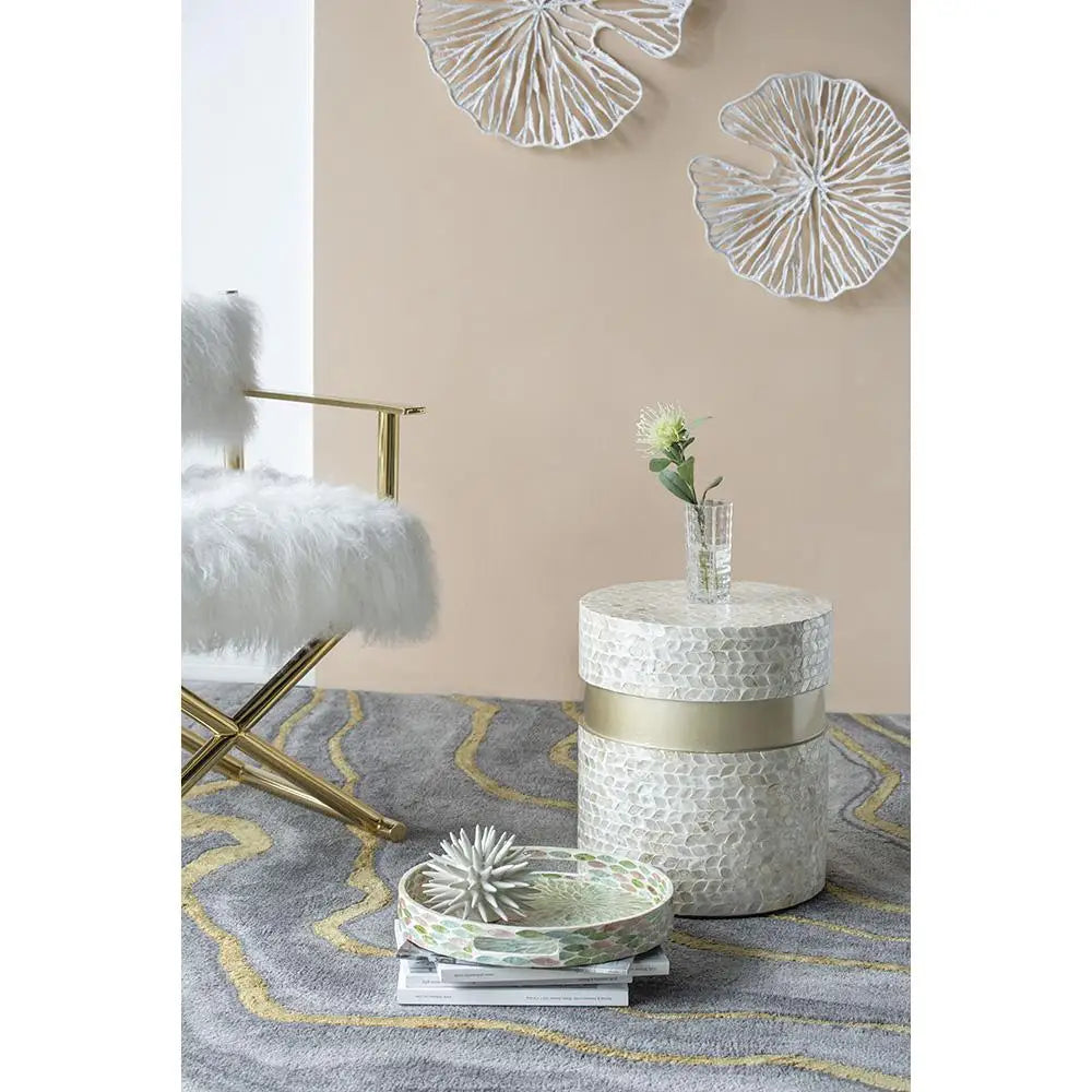 CANCUN SHELL STOOL/TABLE - Furniture > Living Room > Side Tables