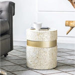 CANCUN SHELL STOOL/TABLE - Furniture > Living Room > Side Tables