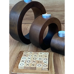 Candle holder set of 3 concentric wooden designed stye - Furniture > Living Room
