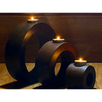 Candle holder set of 3 concentric wooden designed stye - Furniture > Living Room