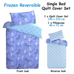 Caprice Disney Frozen Elsa Reversible Licensed Quilt Cover Set Single - Home & Garden > Bedding