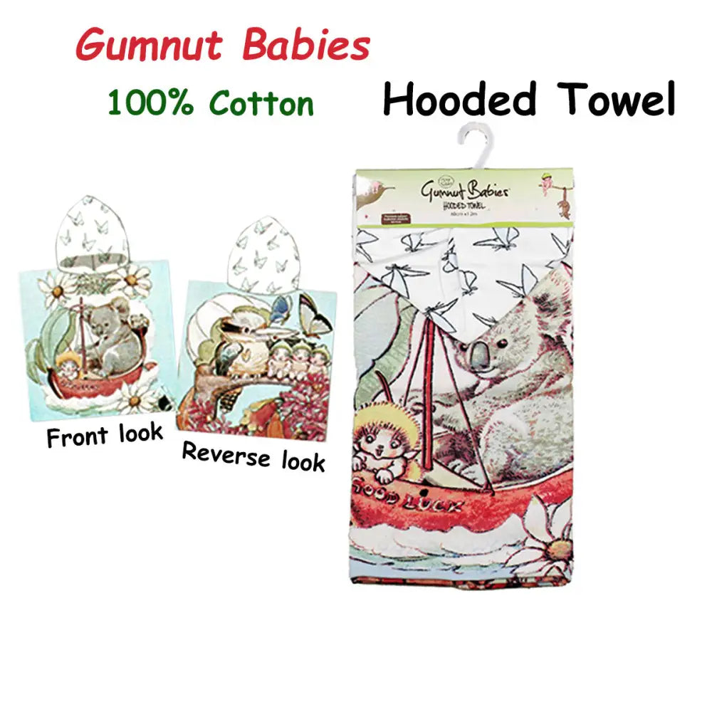 Caprice Gumnut Babies Cotton Hooded Licensed Towel 60 x 120 cm - Home & Garden > Bathroom Accessories